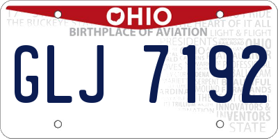 OH license plate GLJ7192