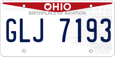 OH license plate GLJ7193