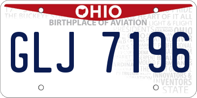 OH license plate GLJ7196