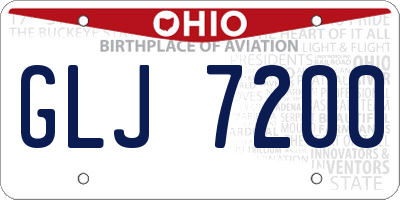 OH license plate GLJ7200
