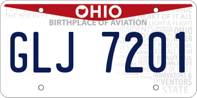 OH license plate GLJ7201