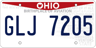 OH license plate GLJ7205