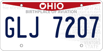 OH license plate GLJ7207