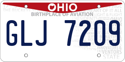 OH license plate GLJ7209
