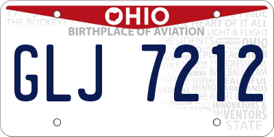OH license plate GLJ7212