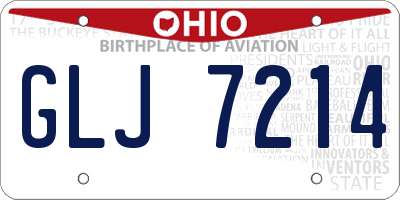 OH license plate GLJ7214