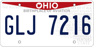 OH license plate GLJ7216