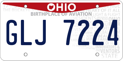 OH license plate GLJ7224