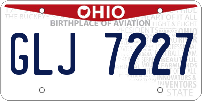 OH license plate GLJ7227