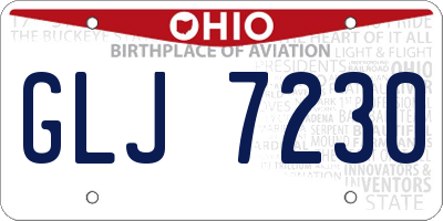 OH license plate GLJ7230