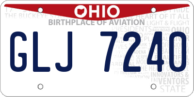 OH license plate GLJ7240
