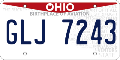OH license plate GLJ7243