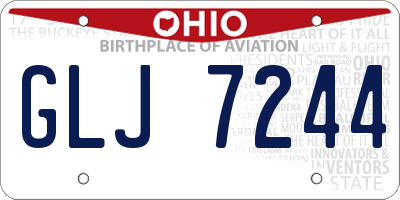 OH license plate GLJ7244