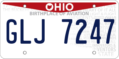 OH license plate GLJ7247