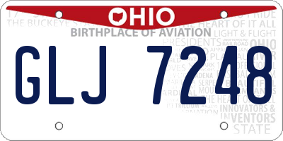 OH license plate GLJ7248