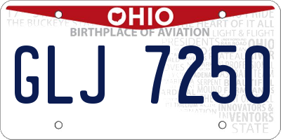 OH license plate GLJ7250