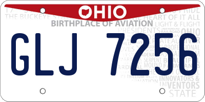OH license plate GLJ7256
