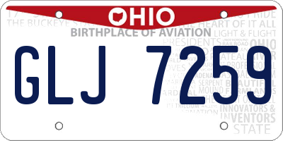 OH license plate GLJ7259
