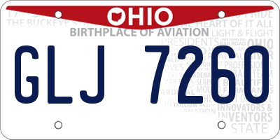 OH license plate GLJ7260