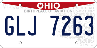 OH license plate GLJ7263