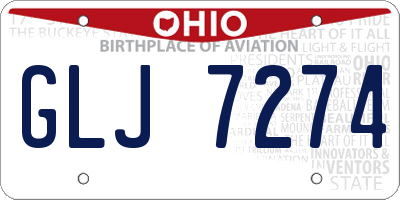 OH license plate GLJ7274