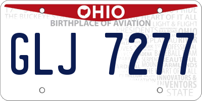 OH license plate GLJ7277