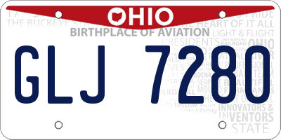 OH license plate GLJ7280