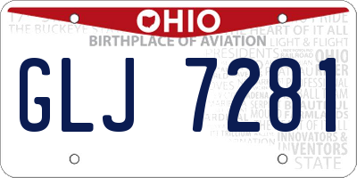 OH license plate GLJ7281