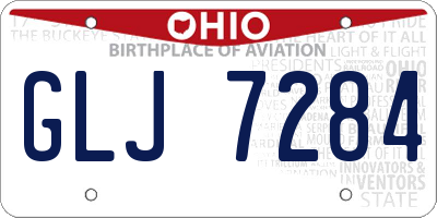 OH license plate GLJ7284