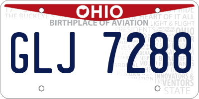 OH license plate GLJ7288