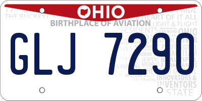 OH license plate GLJ7290