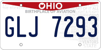 OH license plate GLJ7293