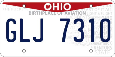 OH license plate GLJ7310