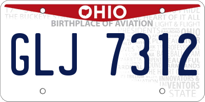 OH license plate GLJ7312