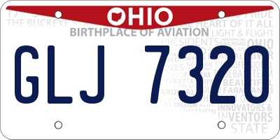 OH license plate GLJ7320