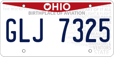 OH license plate GLJ7325