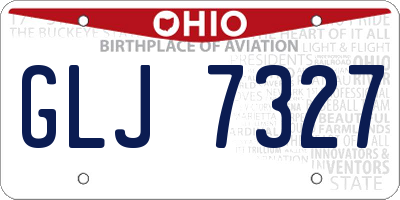 OH license plate GLJ7327