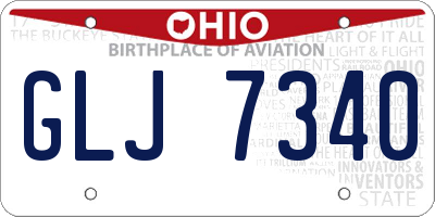 OH license plate GLJ7340