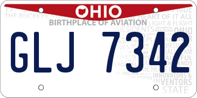 OH license plate GLJ7342