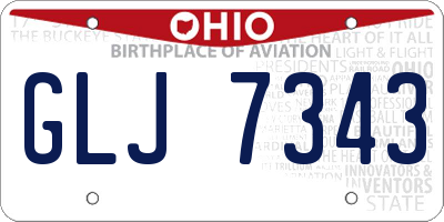 OH license plate GLJ7343