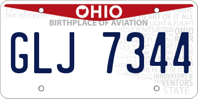 OH license plate GLJ7344