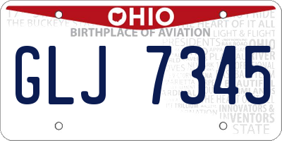 OH license plate GLJ7345
