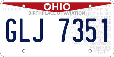 OH license plate GLJ7351