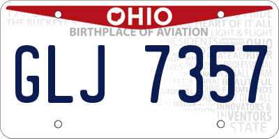 OH license plate GLJ7357