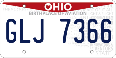 OH license plate GLJ7366