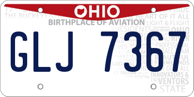 OH license plate GLJ7367