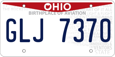 OH license plate GLJ7370