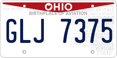 OH license plate GLJ7375