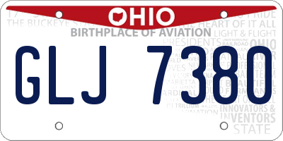 OH license plate GLJ7380
