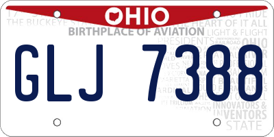 OH license plate GLJ7388